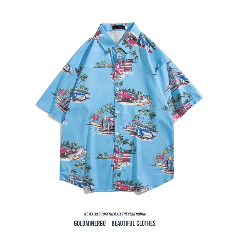 Men's Klein Printed Short Sleeve Shirt Loose Summer Fit - Image 31