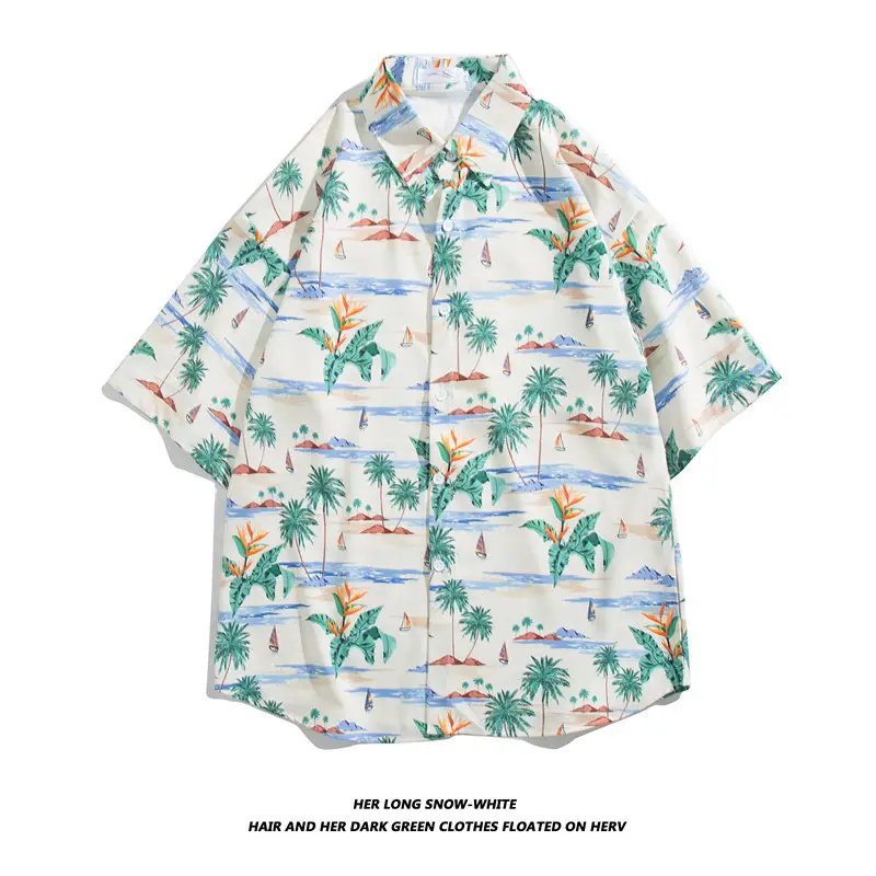 Men's Klein Printed Short Sleeve Shirt Loose Summer Fit - Image 45