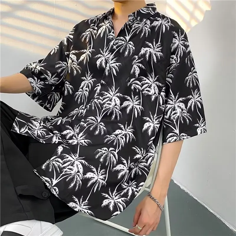 Men's Klein Printed Short Sleeve Shirt Loose Summer Fit - Image 7