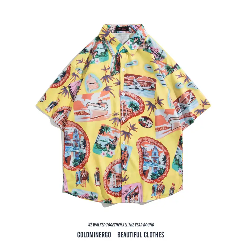 Men's Klein Printed Short Sleeve Shirt Loose Summer Fit - Image 21
