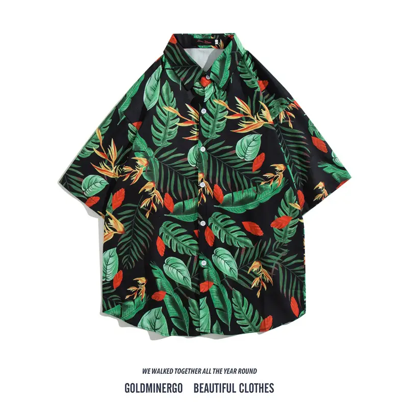 Men's Klein Printed Short Sleeve Shirt Loose Summer Fit - Image 25