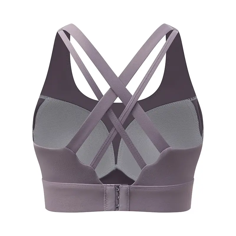 Fixed Chest Pad Vest Sports Bra Cross Beautiful Back Push-up Shockproof Yoga Fitness Plus Size One-piece Underwear