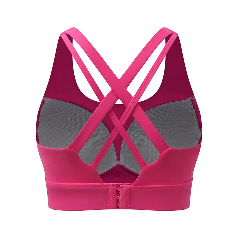 Fixed Chest Pad Vest Sports Bra Cross Beautiful Back Push-up Shockproof Yoga Fitness Plus Size One-piece Underwear