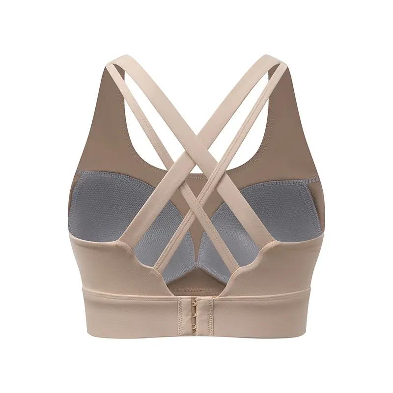 Fixed Chest Pad Vest Sports Bra Cross Beautiful Back Push-up Shockproof Yoga Fitness Plus Size One-piece Underwear