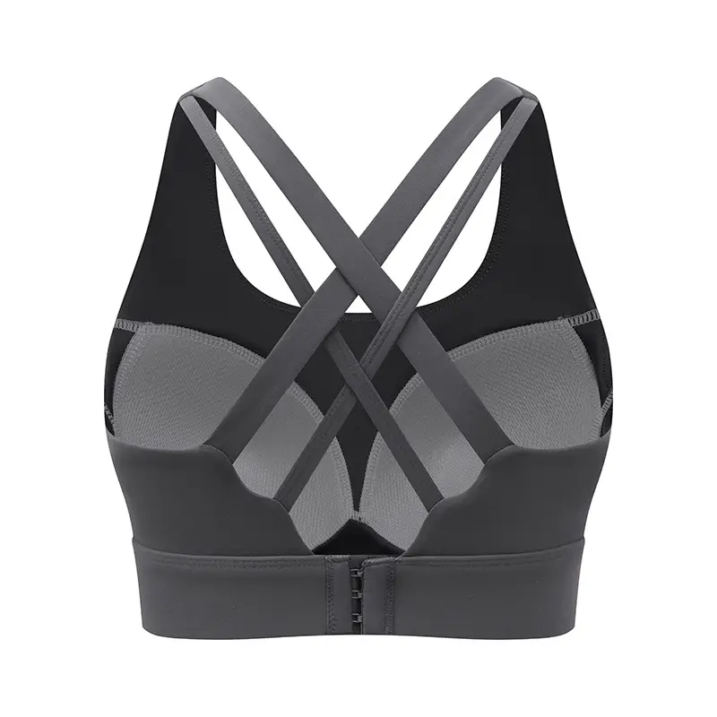 Fixed Chest Pad Vest Sports Bra Cross Beautiful Back Push-up Shockproof Yoga Fitness Plus Size One-piece Underwear