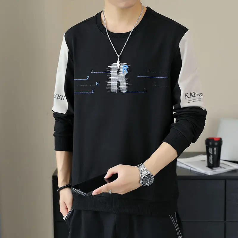 Men Black Graphic Sleeveless Sweater Top - Image 2