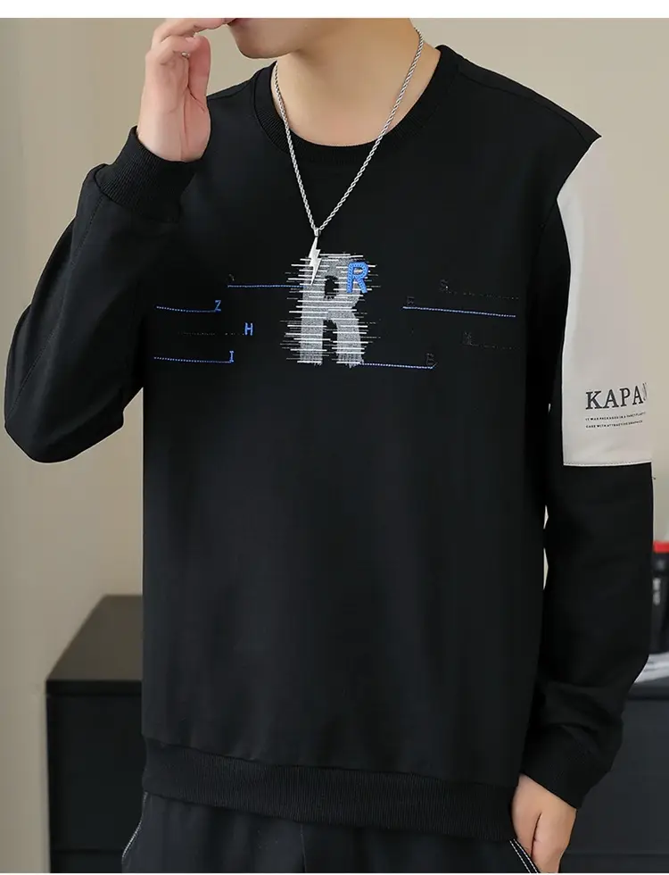 Men Black Graphic Sleeveless Sweater Top — feature 19
