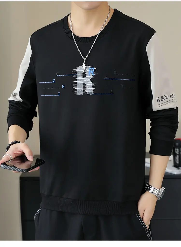 Men Black Graphic Sleeveless Sweater Top — feature 21