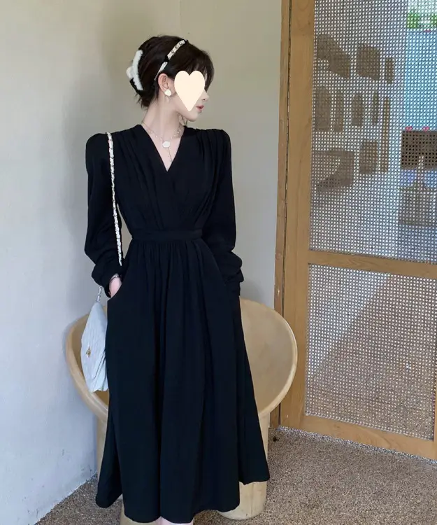 Black V-Neck Fat Girl Dress 2025 — feature 15