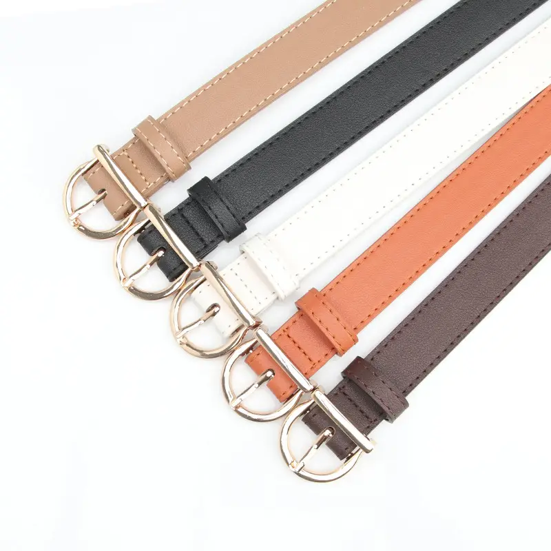 White D-Shape Alloy Buckle Belt for Women - Image 7