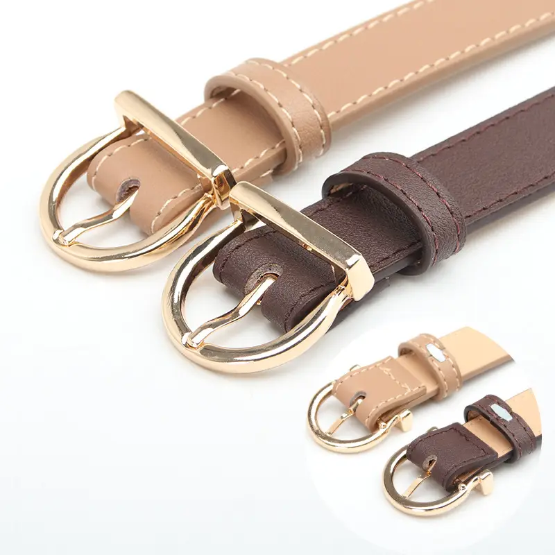White D-Shape Alloy Buckle Belt for Women - Image 8