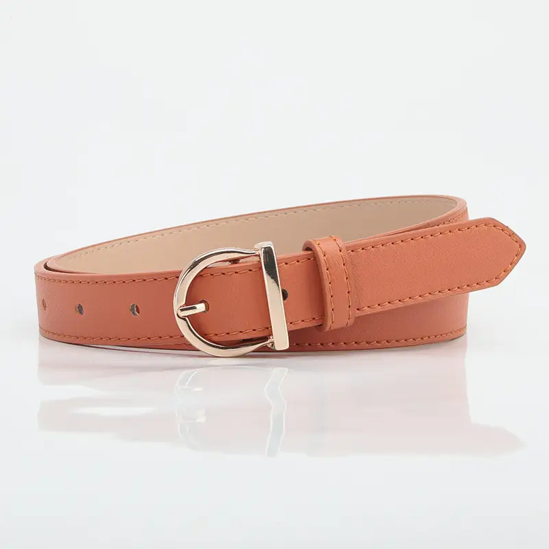 White D-Shape Alloy Buckle Belt for Women - Image 5