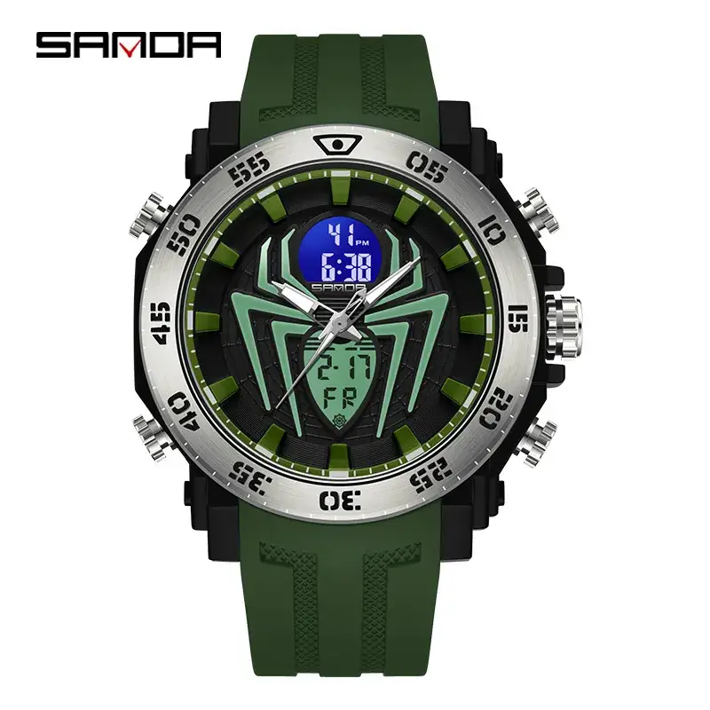 Sanda Black Digital Analog Watch for Men