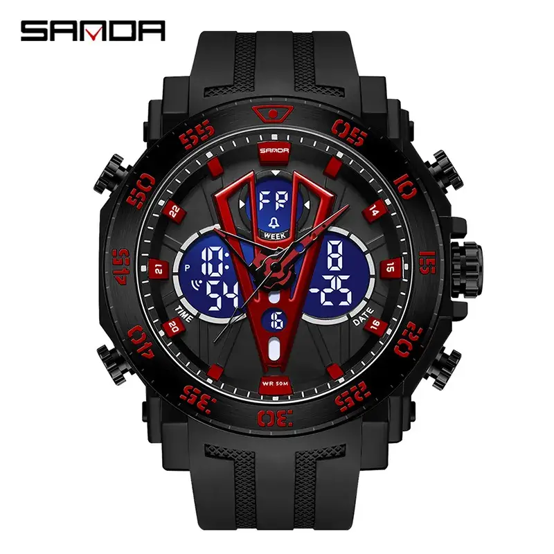 Sanda Black Digital Analog Watch for Men