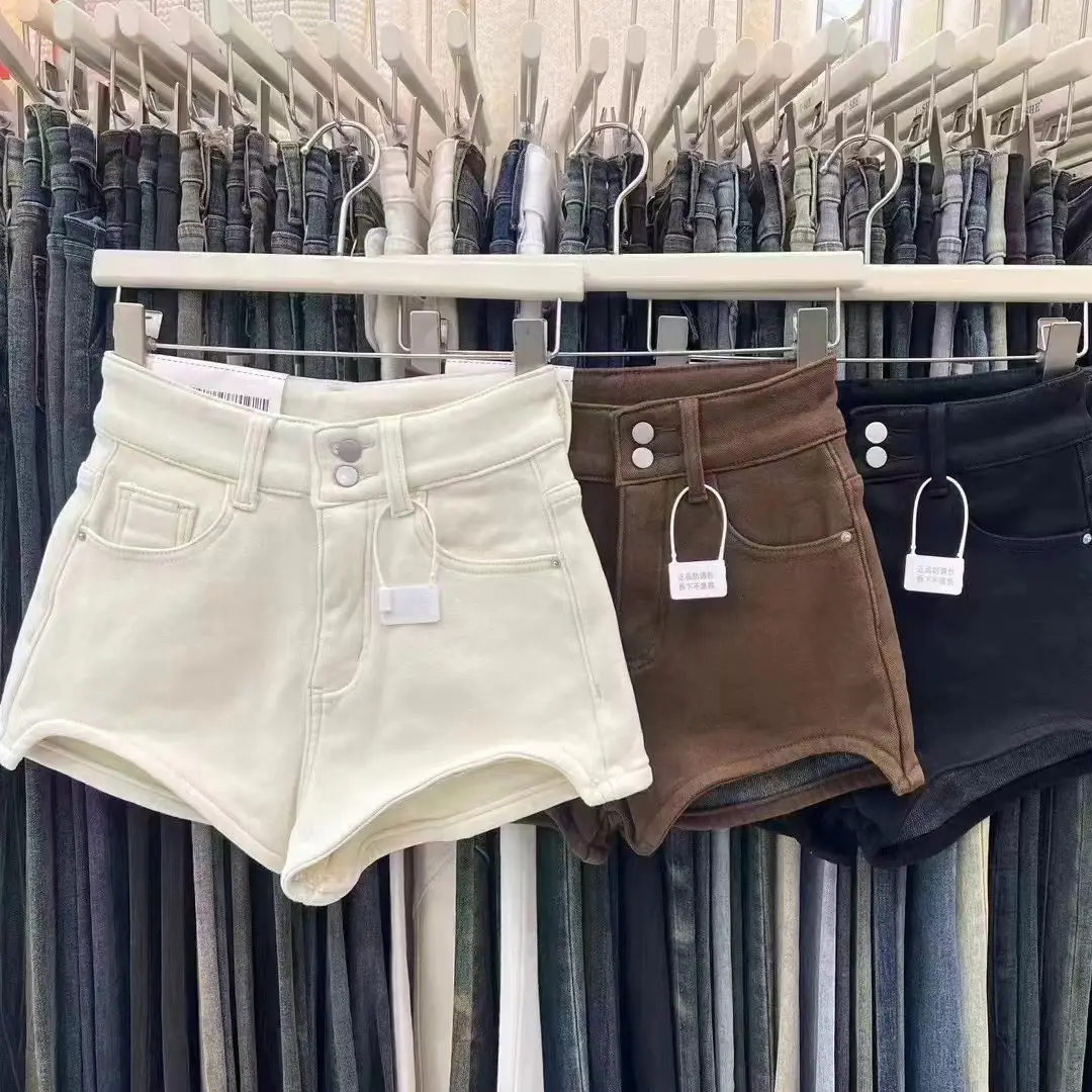 Women's Brown Fleece High Waist Shorts Set - Image 5