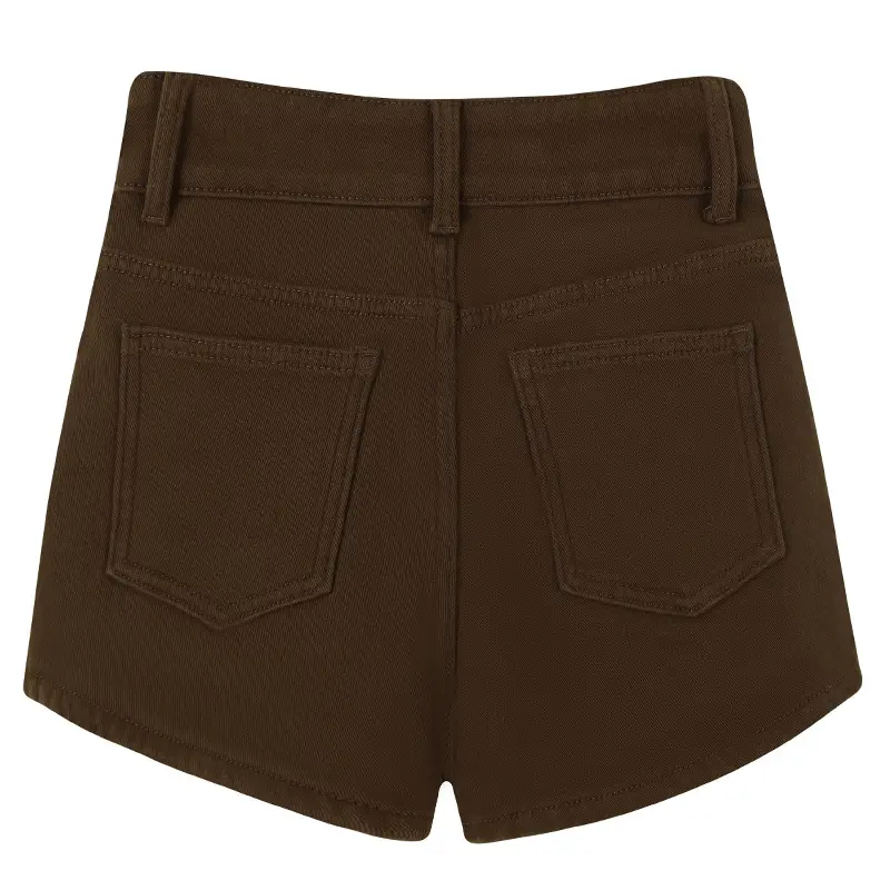 Women's Brown Fleece High Waist Shorts Set - Image 7