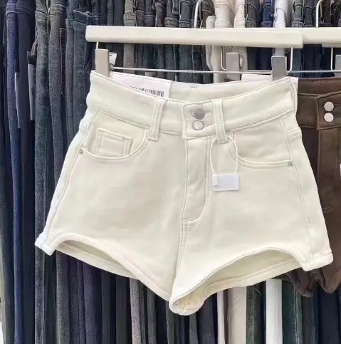 Women's Brown Fleece High Waist Shorts Set - Image 3