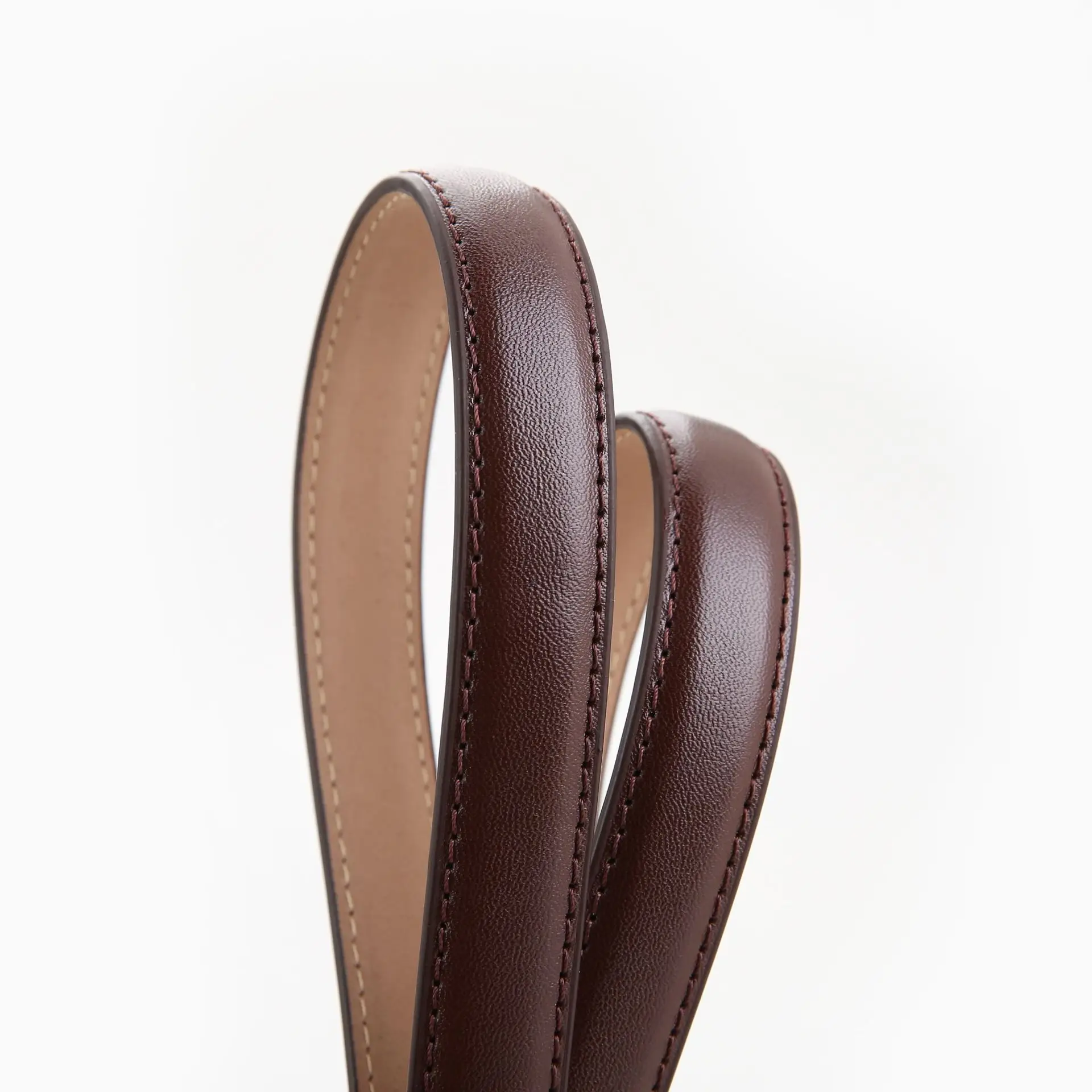Women's Black Leather Belt with Diamond Buckle - Image 10