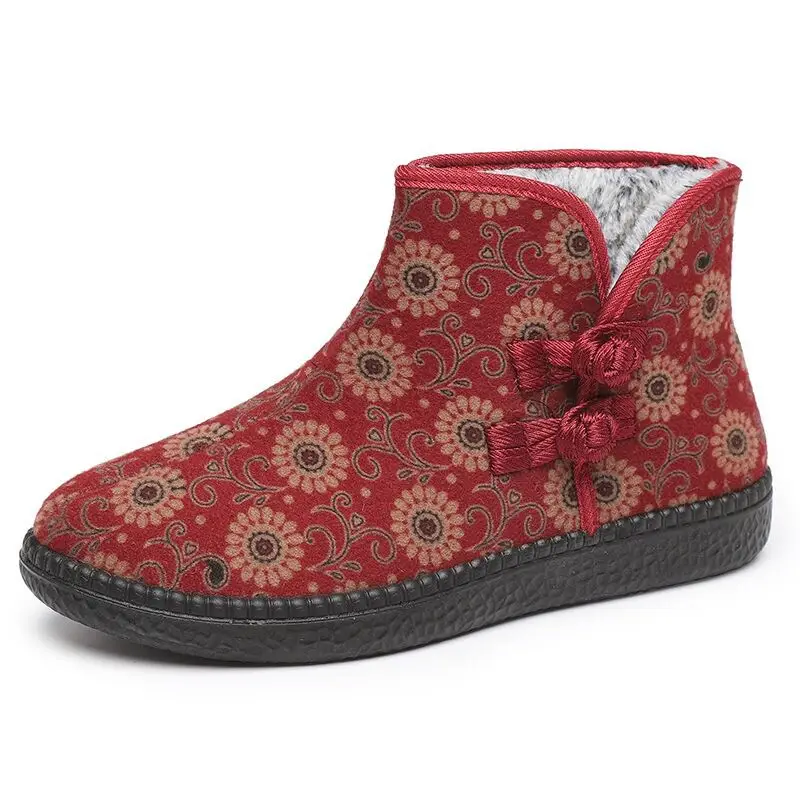 2026 New Style Old Beijing Cotton Shoes, Winter Fleece-Lined and Thickened Mom Shoes, Soft-Soled Non-Slip Elderly Shoes, Warm Women's Cotton Shoes