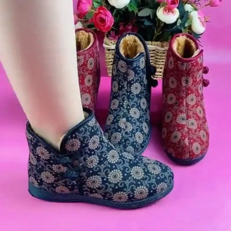 2026 New Style Old Beijing Cotton Shoes, Winter Fleece-Lined and Thickened Mom Shoes, Soft-Soled Non-Slip Elderly Shoes, Warm Women's Cotton Shoes — feature 1
