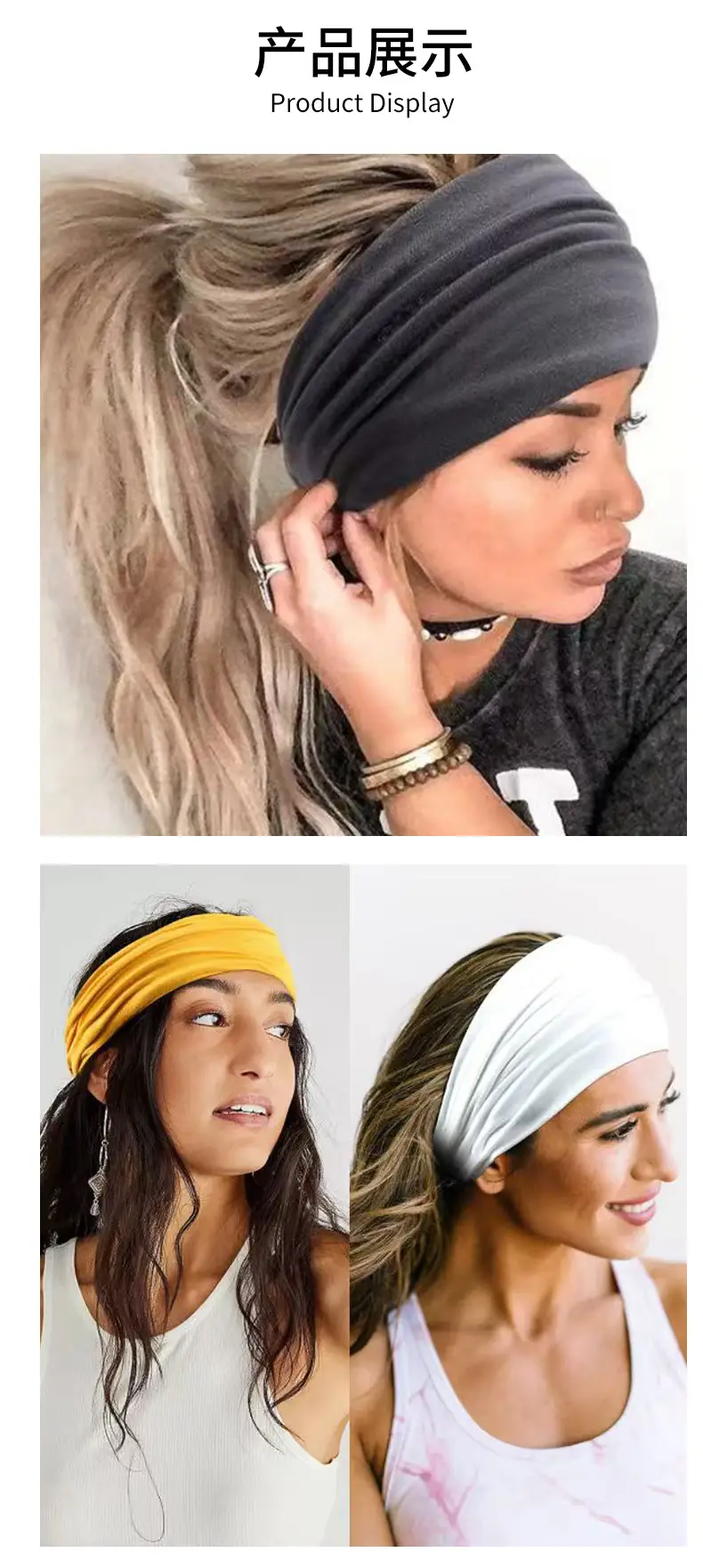 Green Elastic Sports Hair Band with Bow — feature 12