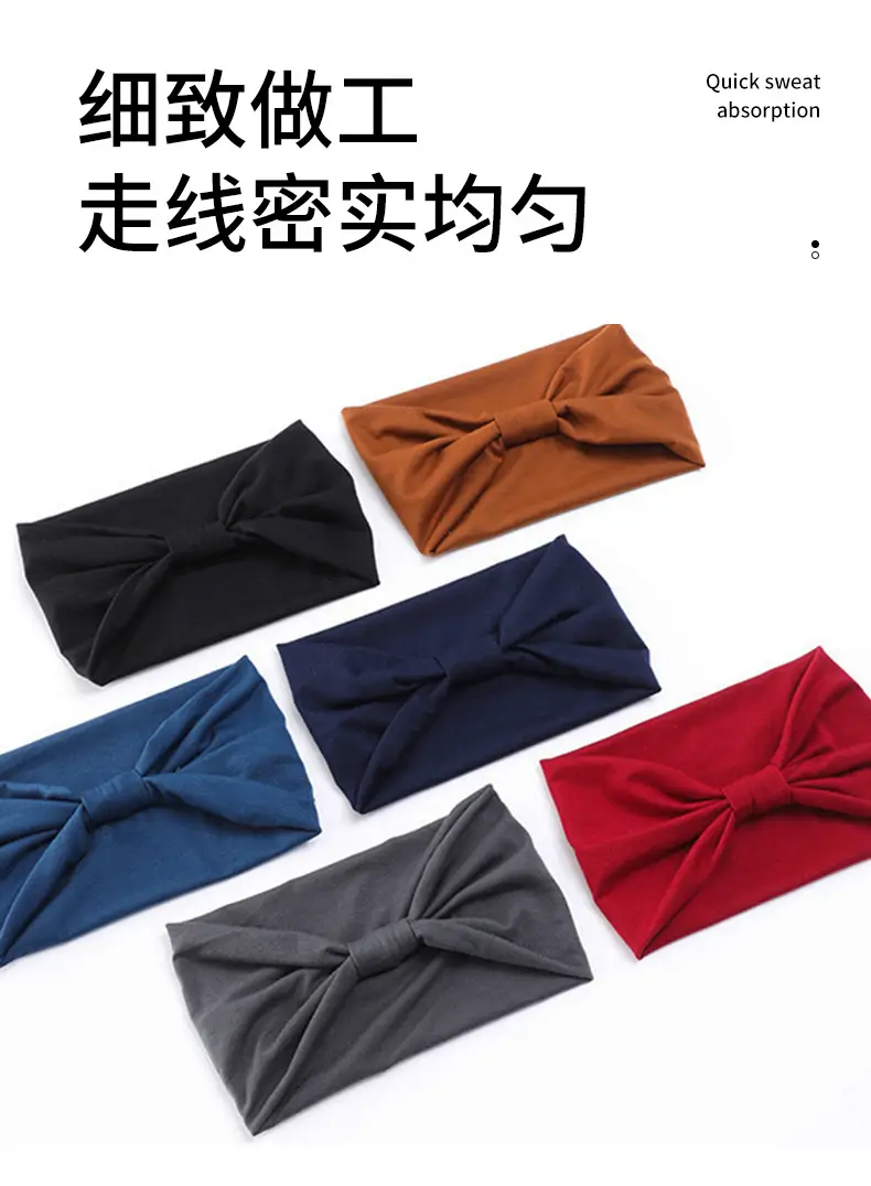 Green Elastic Sports Hair Band with Bow — feature 6