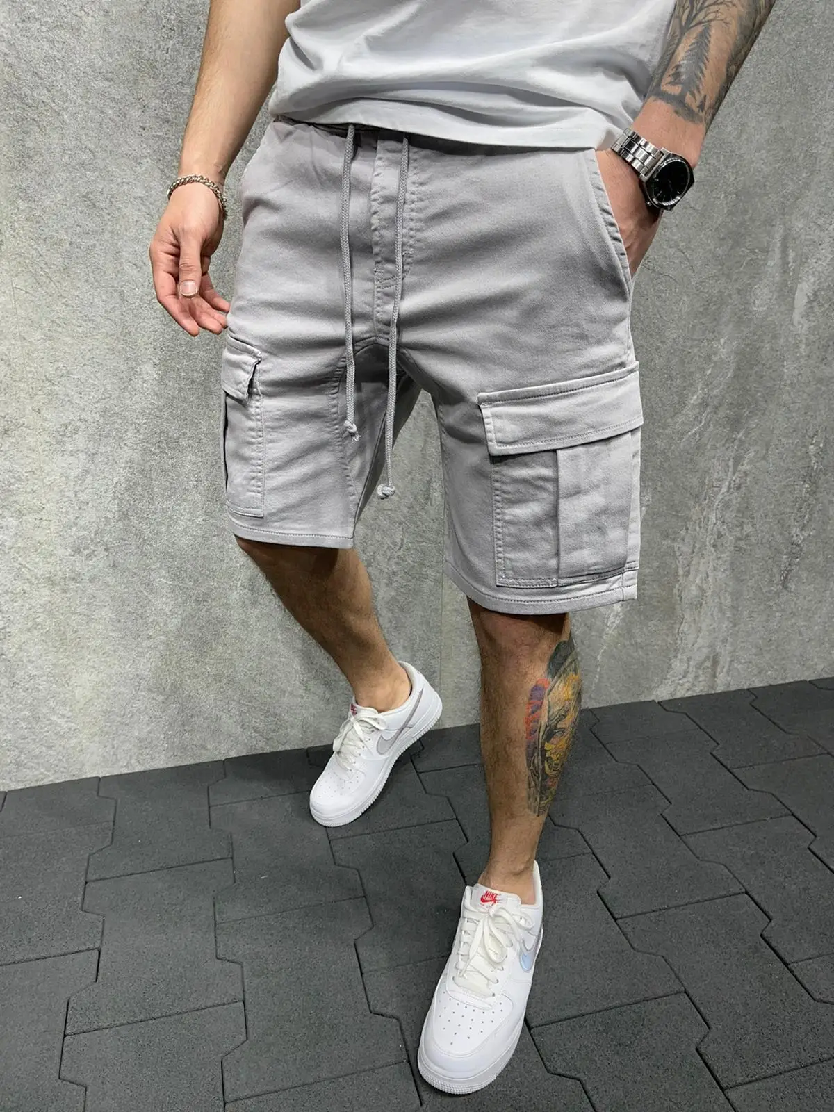 Men's Tan Multi-Pocket Work Shorts 2022 — feature 10