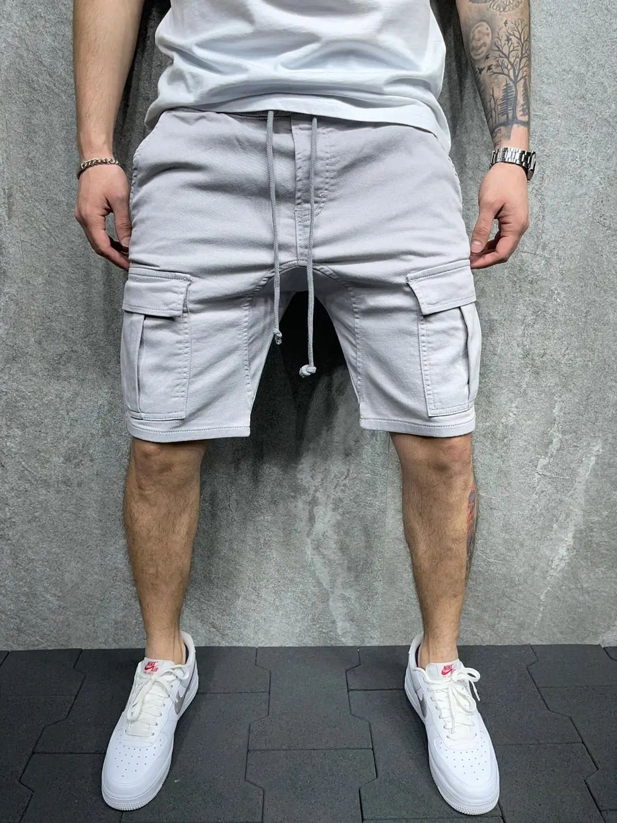 Men's Tan Multi-Pocket Work Shorts 2022 — feature 9