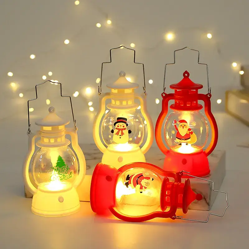 LED Christmas Lantern Red Santa Pumpkin Night Light - Image 2