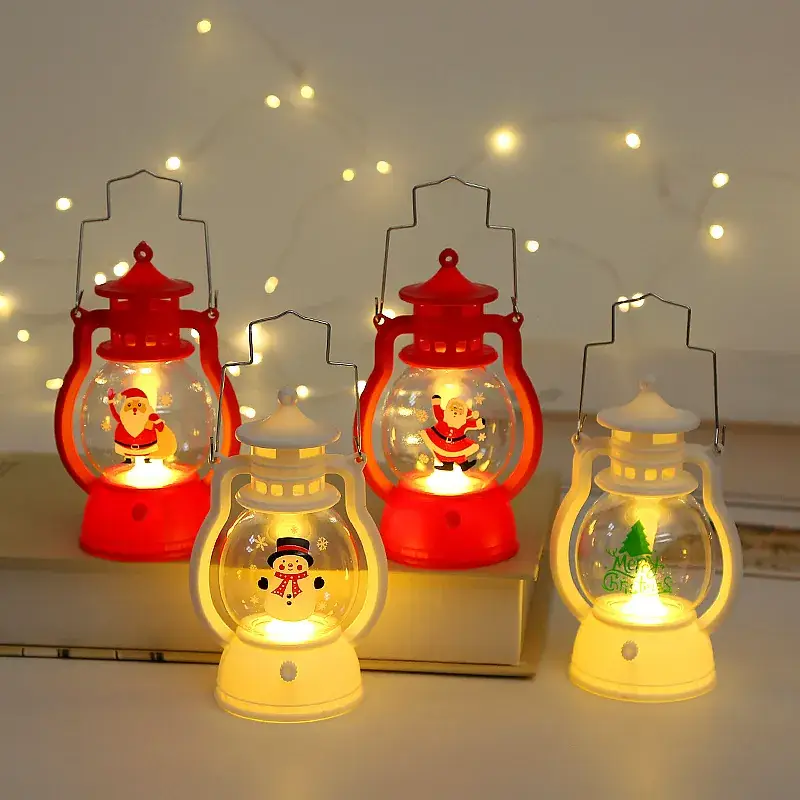 LED Christmas Lantern Red Santa Pumpkin Night Light - Image 3