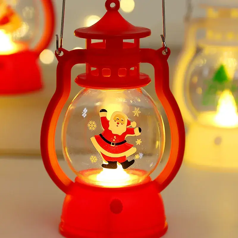 LED Christmas Lantern Red Santa Pumpkin Night Light - Image 4