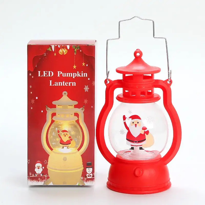LED Christmas Lantern Red Santa Pumpkin Night Light - Image 5