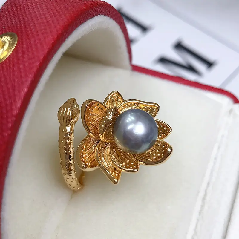 Freshwater Pearl Rings for Women Gold Plated
