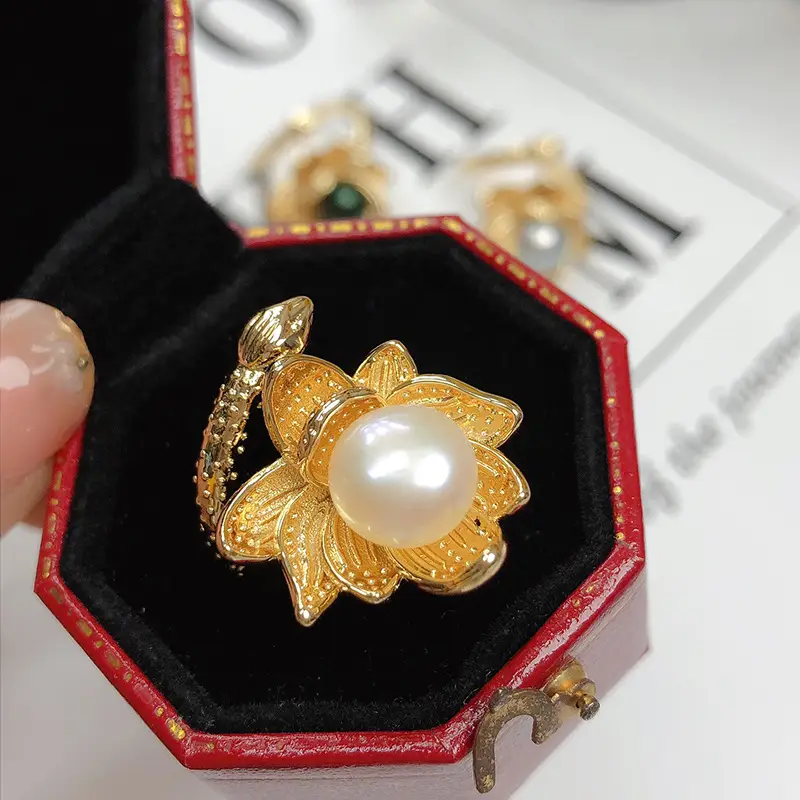 Freshwater Pearl Rings for Women Gold Plated