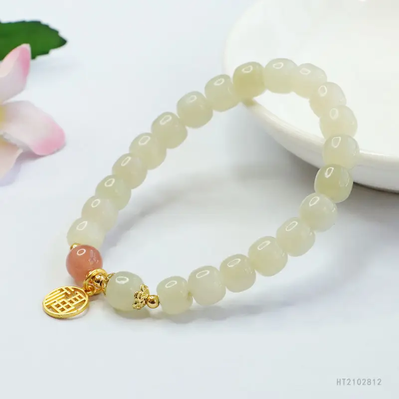 Guan Yu Jade Bracelet with Salt Pearl Pendant - Image 5