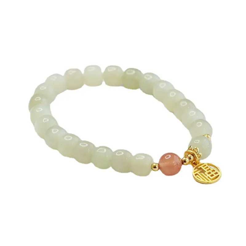 Guan Yu Jade Bracelet with Salt Pearl Pendant - Image 6