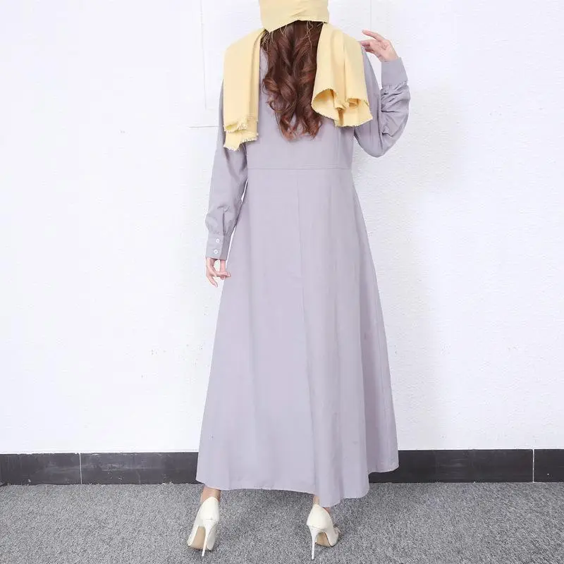 2022 Muslim Women's Cardigan Round Neck Swing Dress Large — feature 8
