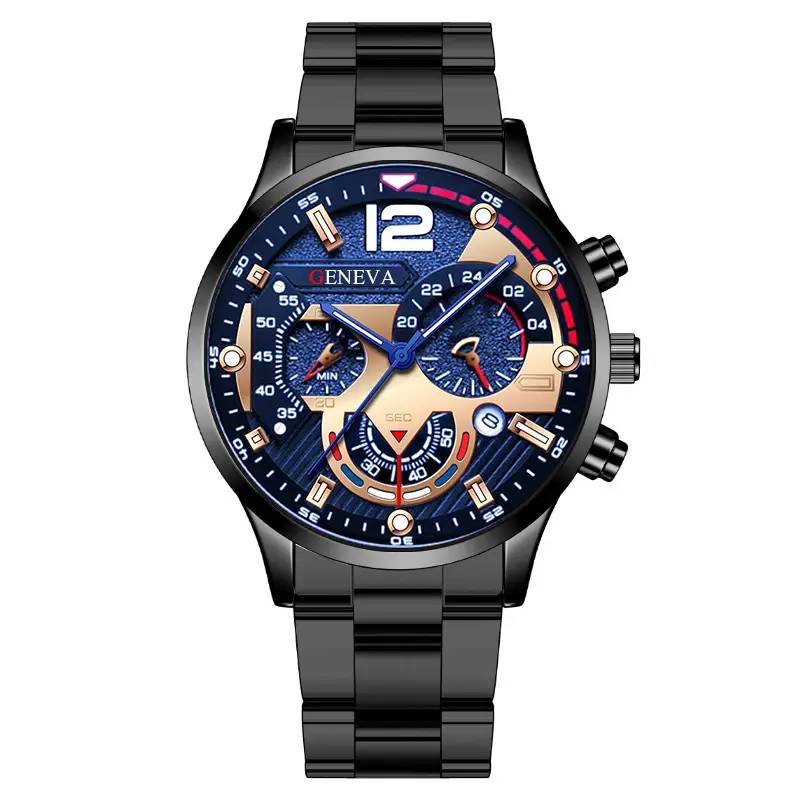 Men's Gold Chronograph Watch with 3-Eye Display - Image 12