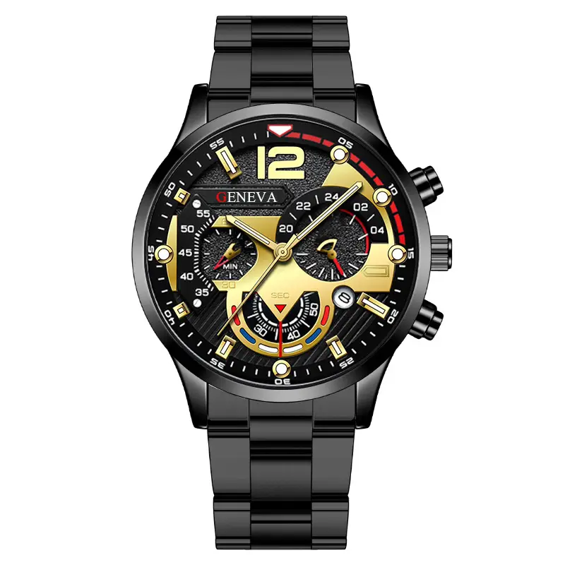 Men's Gold Chronograph Watch with 3-Eye Display - Image 13