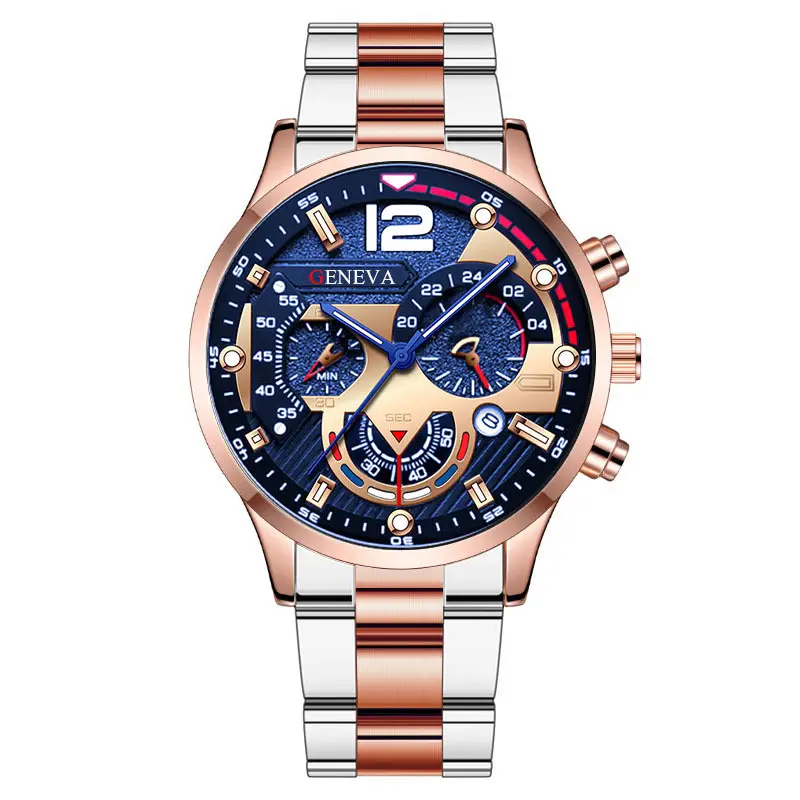 Men's Gold Chronograph Watch with 3-Eye Display - Image 8