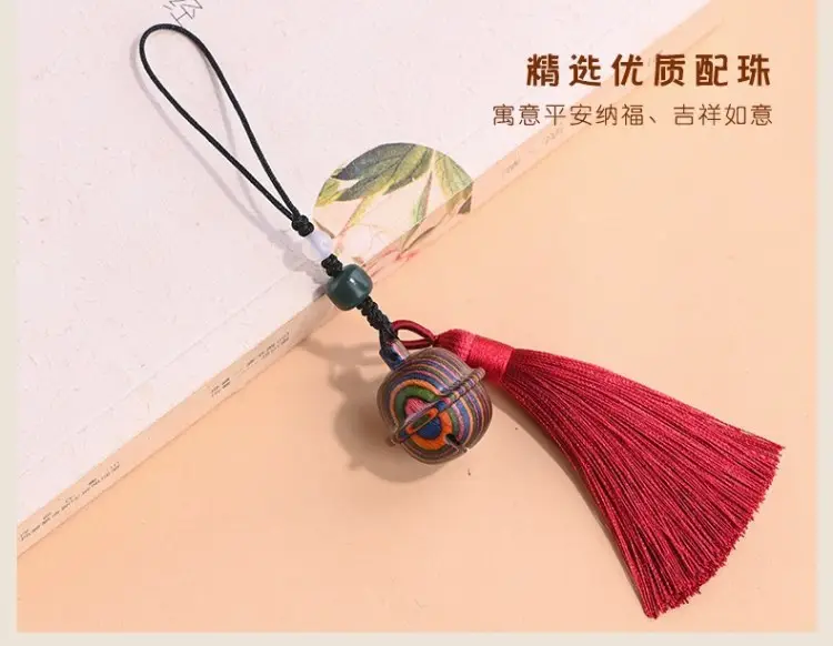 Sandalwood Bell Pendant Mobile Phone Chain Pendant — feature 11