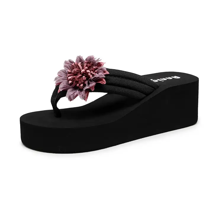 Women Floral White Platform Slippers Summer Casual - Image 9