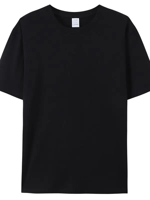Pure Cotton T-Shirt Gray Round Neck Short Sleeve