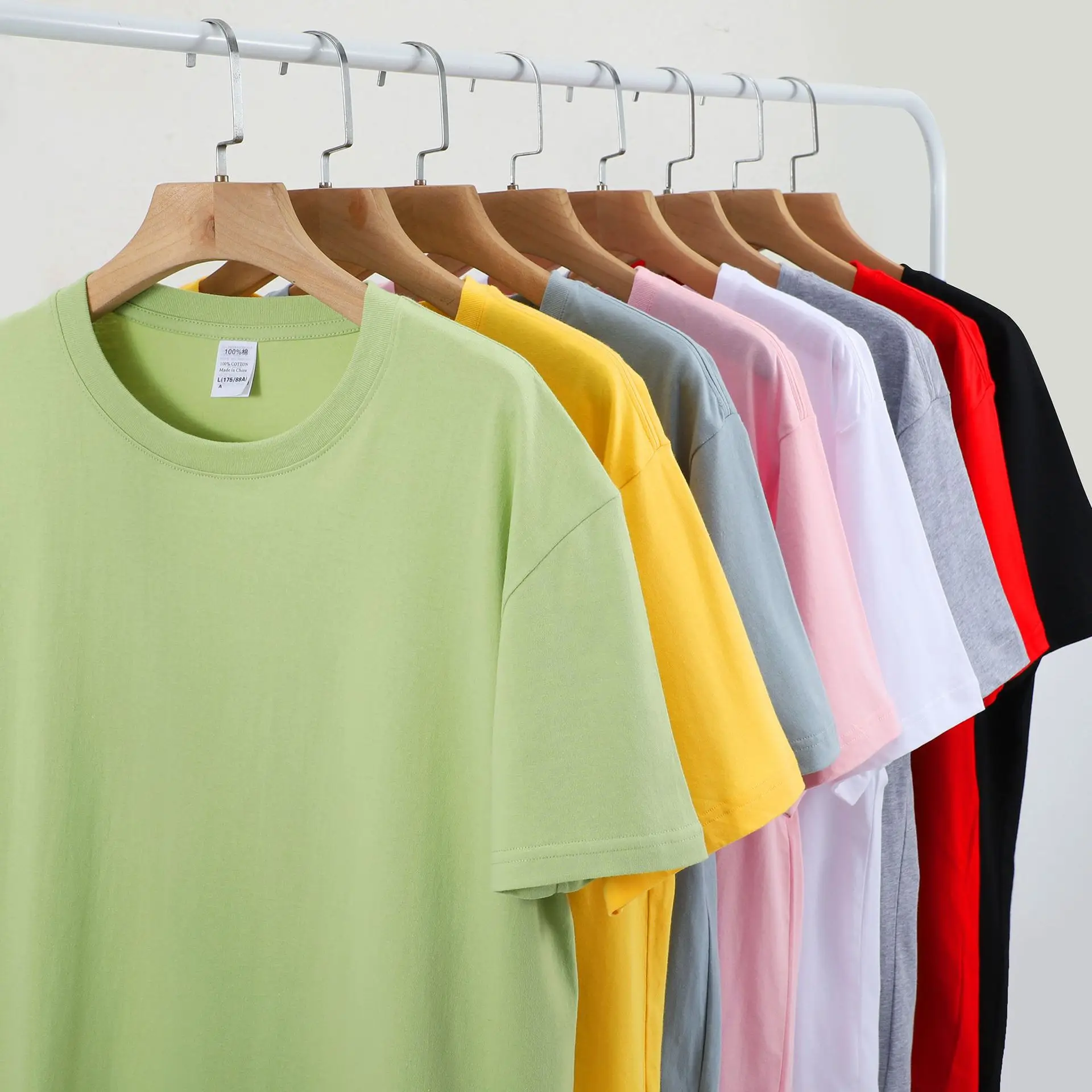 Pure Cotton T-Shirt Gray Round Neck Short Sleeve — feature 5