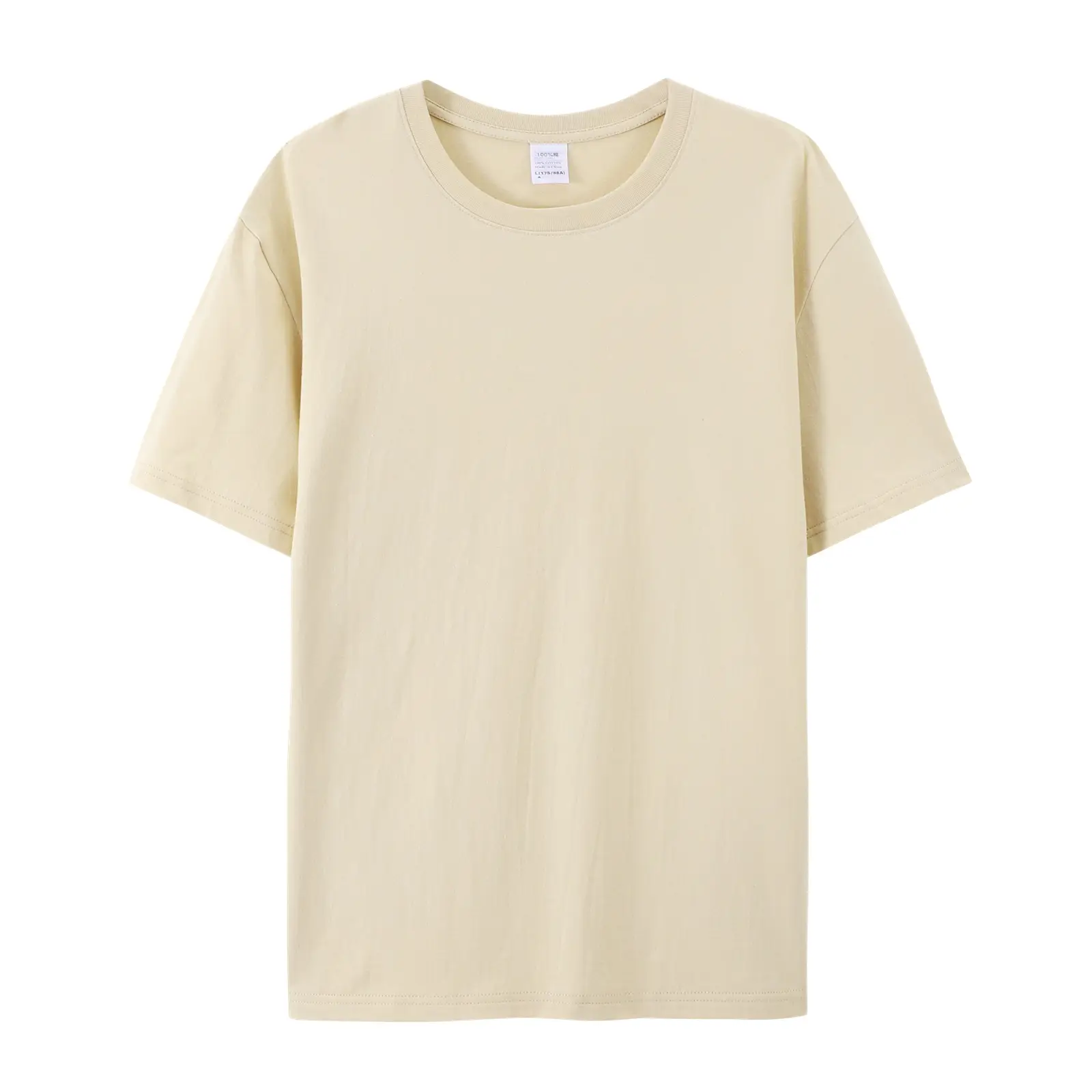 Pure Cotton T-Shirt Gray Round Neck Short Sleeve