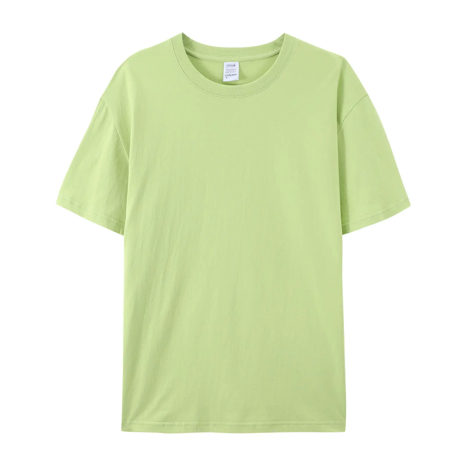 Pure Cotton T-Shirt Gray Round Neck Short Sleeve