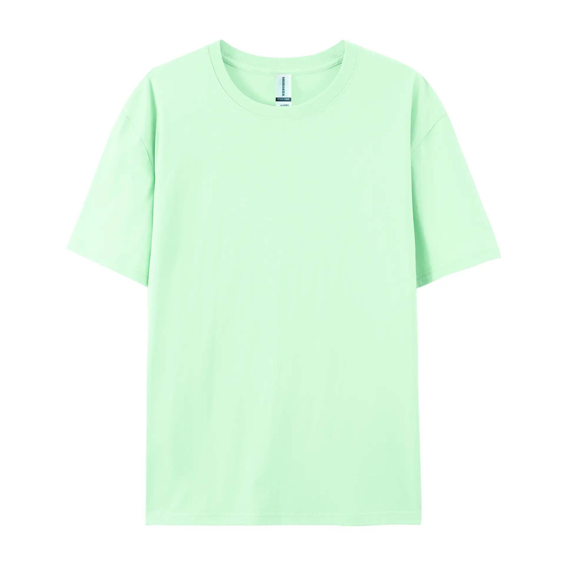 Pure Cotton T-Shirt Gray Round Neck Short Sleeve