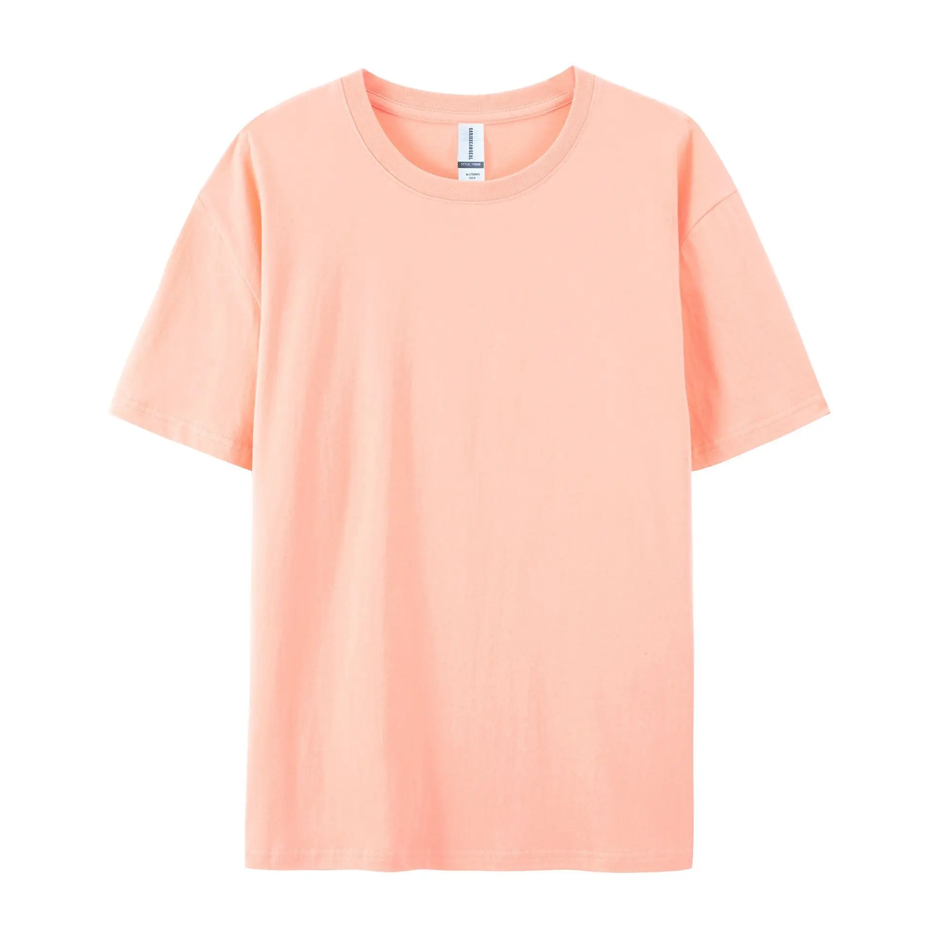 Pure Cotton T-Shirt Gray Round Neck Short Sleeve