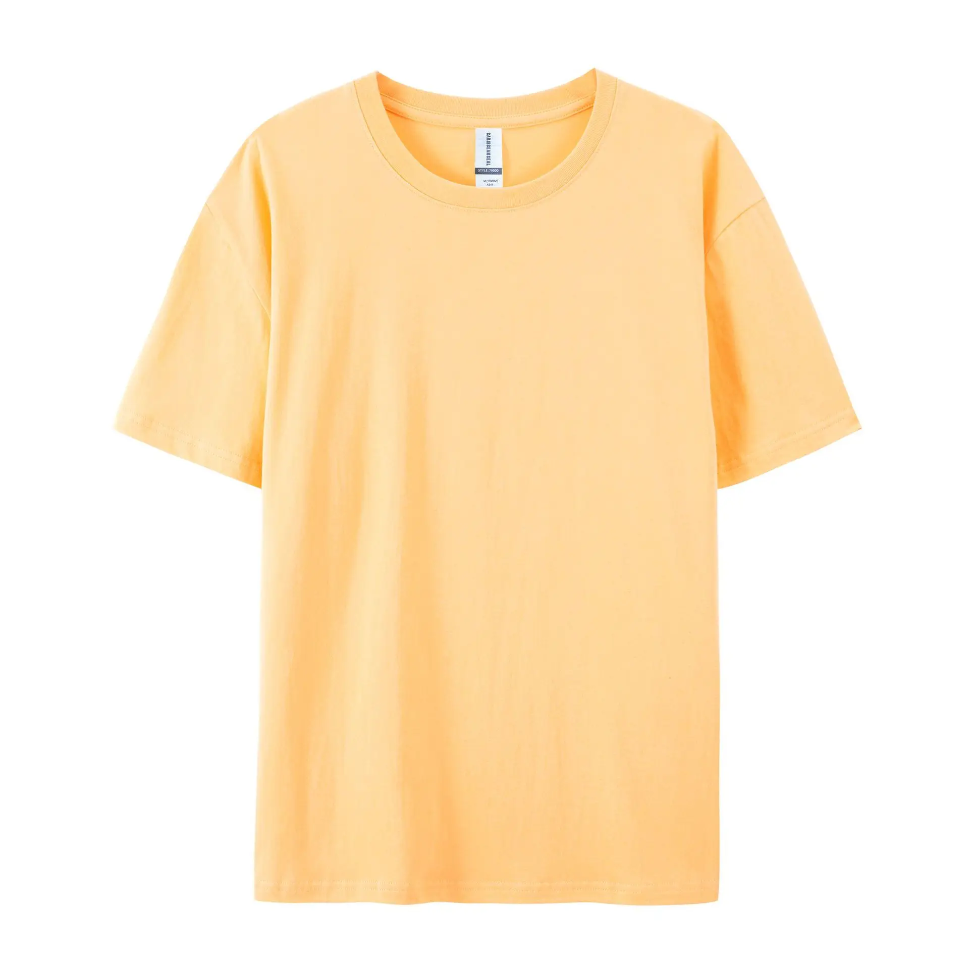 Pure Cotton T-Shirt Gray Round Neck Short Sleeve