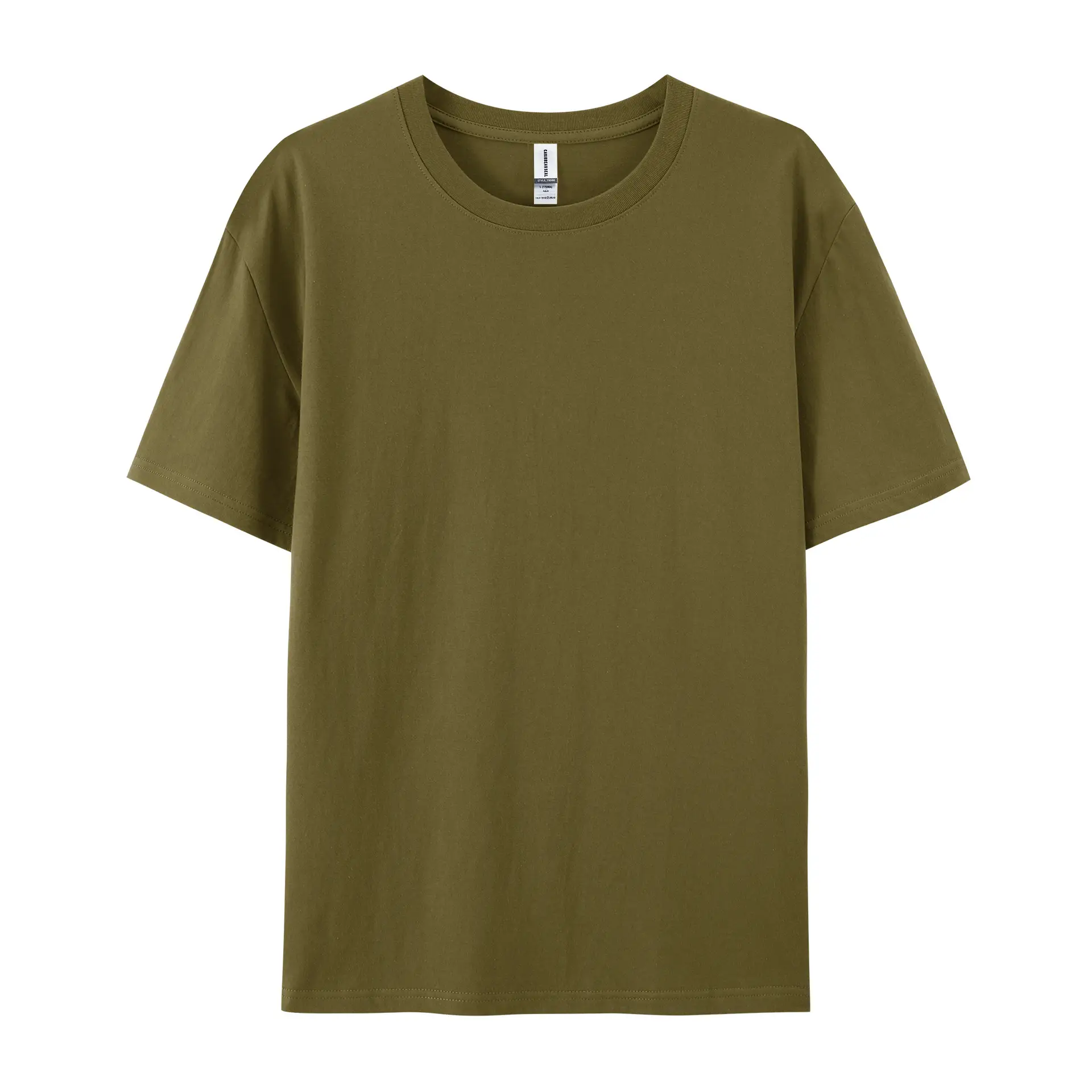 Pure Cotton T-Shirt Gray Round Neck Short Sleeve